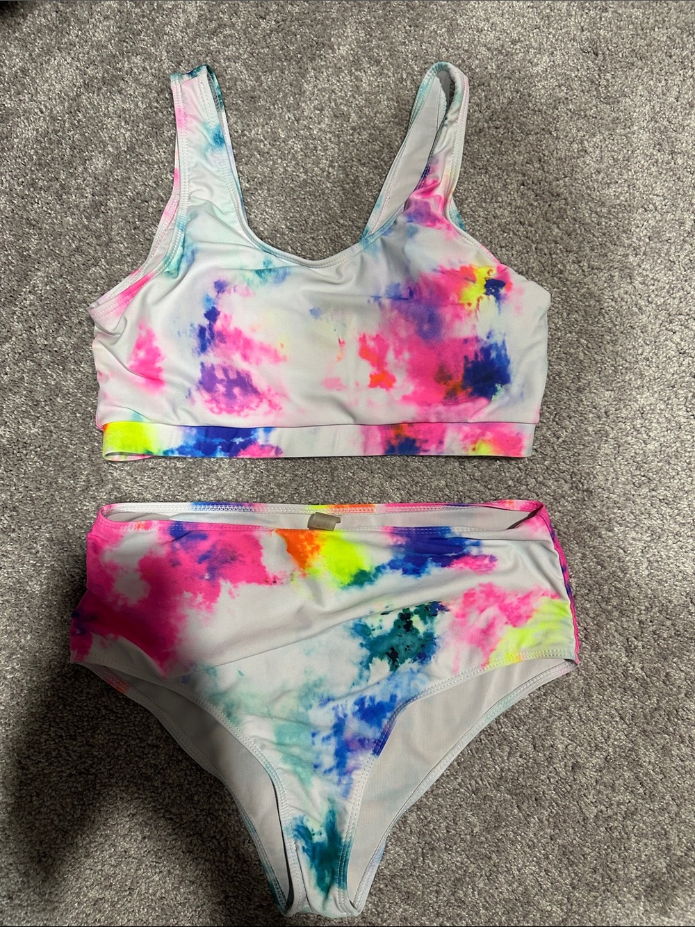 Women’s large  Two-Piece Tie-Dye Swim Set in Multicolor